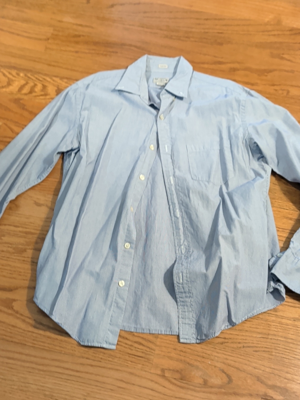 J. Crew Men's Light Blue Striped Dress Shirt